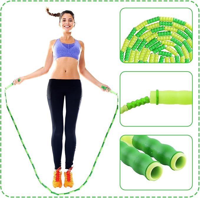 16 Pack Jump Ropes for Adults Kids, 9.2 Feet Adjustable Length Free Segmented Skipping Rope Bulk Soft Beaded Jumping Ropes for Women Men Exercise Training Workout Weight Loss