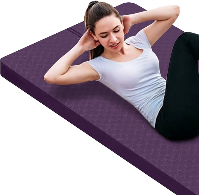 nuveti Large Exercise Mat - 15mm/20mm/30mm Thick Yoga Mat | Workout Mat for Fitness, Yoga, Pilates, Stretching & Floor Exercises for Women & Men with Free Carrying Bag