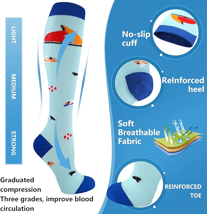 bropite Compression Socks for Women & Men Circulation-Support Knee High Socks 20-30 mmhg-Best for Running,Medical,Nurse,Travel