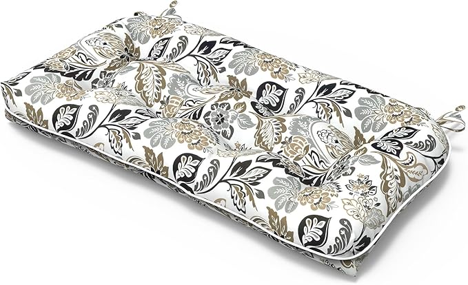 Tufted Bench Cushion for Outdoor Furniture, Patio Swing Cushion 44 x 19 x 5 Inch, Overstuffed Outdoor Chair Cushion for Garden Loveseat Lounge Storage, 1 Pack,Dailey Tan