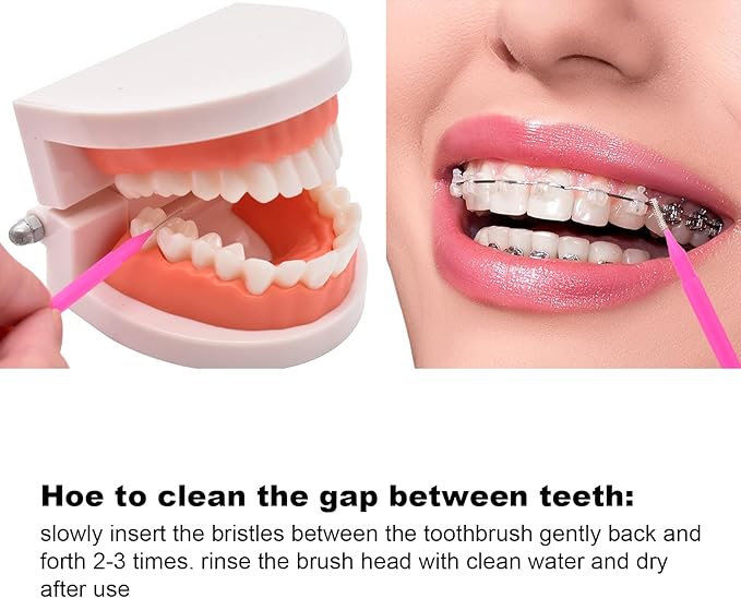 120Pcs Interdental Brush Teeth Floss Tooth Cleaning Tool Toothpick Cleaner Dental Tooth Flossing Head Teeth Soft Dental Pick Refill