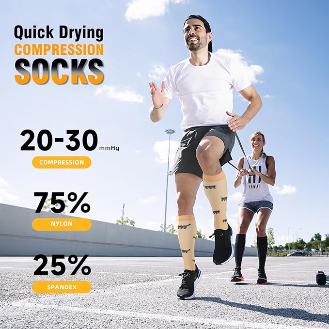 bropite Compression Socks for Women & Men Circulation-Support Knee High Socks 20-30 mmhg-Best for Running,Medical,Nurse,Travel