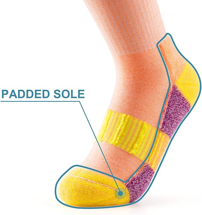 Gonii Women Socks Hiking Running Thick Cushion Athletic Crew Socks 5-Pair