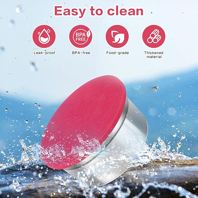 6 Pack Reusable Stainless Steel Snack Containers with Lids Set, Round Nesting Salad Dressing Container To Go, Metal Food Containers for Lunch Box Meal Prep (Size 38oz, 25oz, 12oz, 6.4oz, 3.8oz, 2.2oz)