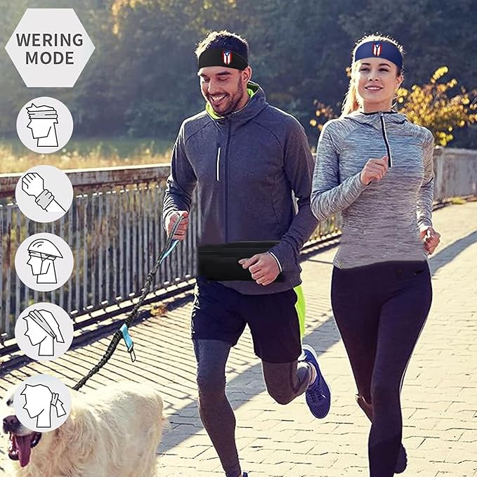 Headbands for Men Women 3pcs Sports Sweat Bands Headbands Men Sweatbands Workout Running Headband for Mens