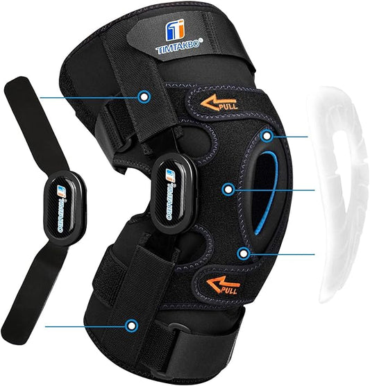2.0 Version xxl Hinged Knee Braces for Knee Pain Relieve,GEL Patella Knee Brace Plus Size with Side Stabilizers, Knee Support for Meniscus Tear,ACL,MCL,Arthritis(2XL Fit Upper 26-31- Below 22-25.5")