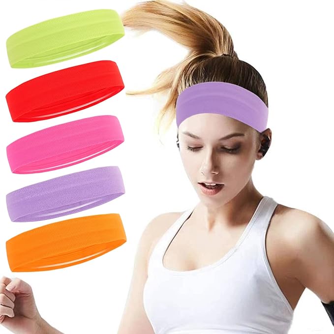 Workout Headbands Non Slip Headband Sport Headbands Sweatbands Elastic Sport Hair Bands for Sports Travel Indoor Fitness Gym