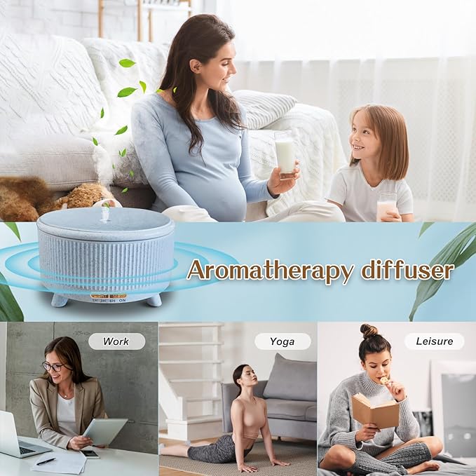 Essential Oil Diffusers for Home 500ml,Aromatherapy Diffusers for Essential Oils Large Room with 7 Colors Lights & 3 Mist Mode Waterless Auto Off,Cool Mist Humidifiers for Decor，Bule