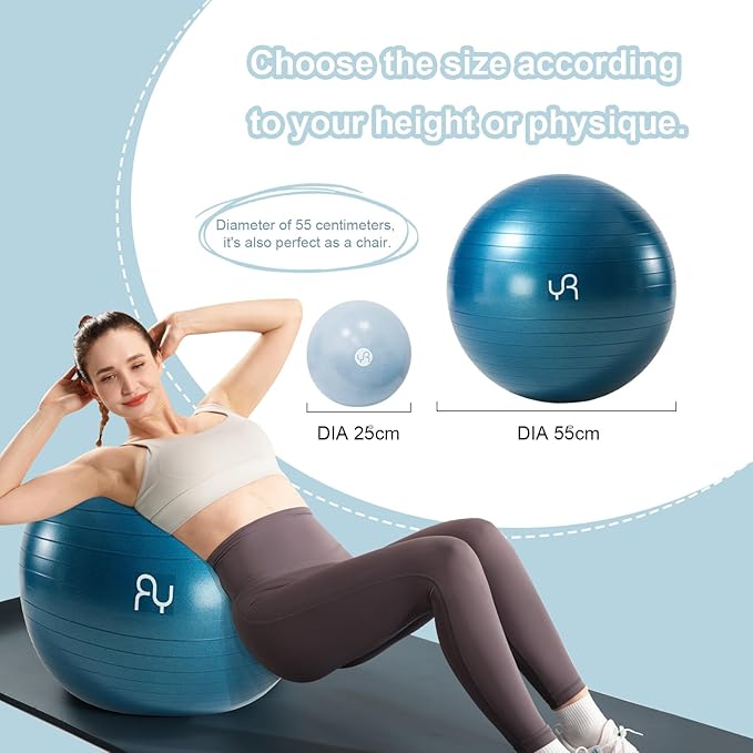 Exercise Ball for Workouts, Anti-Burst and Slip Resistant Yoga Ball for Gym Fitness and Physical Therapy