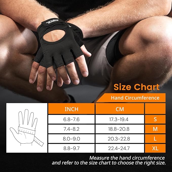 ATERCEL Weight Lifting Gloves Full Palm Protection, Workout Gloves for Gym, Cycling, Exercise, Breathable, Super Lightweight for Mens and Women