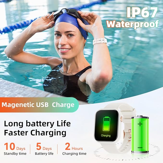 Hwagol Smart Watch (Answer/Make Call) 1.85inch Fitness Tracker, DIY Dials/Pedometer/Calories/Multiple Sport Modes/Voice Assistant, Smart Watches for Men Women Android iOS Phones