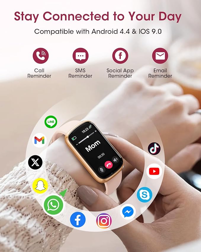 Health Fitness Tracker for Women Men: 24H Heart Rate Monitor Activity Trackers Blood Oxygen Sleep Step Calorie Tracking 5ATM Waterproof Fitness Smart Watches for Woman Compatible with iPhone Android