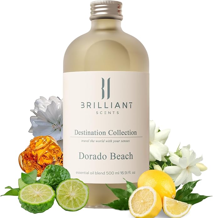 Dorado Beach Fragrance Oil 200ml - Premium Diffuser Oil for Home, Office, Hotels - Long Lasting, Plant-Based, Meets IFRA Standards, USA-Made - Lemon, Ocean, Musk