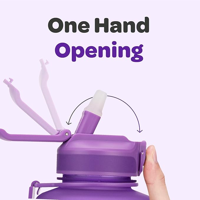 Hydracy Water Bottle with Time Marker -Large BPA Free Water Bottle & No Sweat Sleeve -Leak Proof Gym Bottle with Fruit Infuser Strainer & Times to Drink -Ideal for Fitness Sports & Outdoors