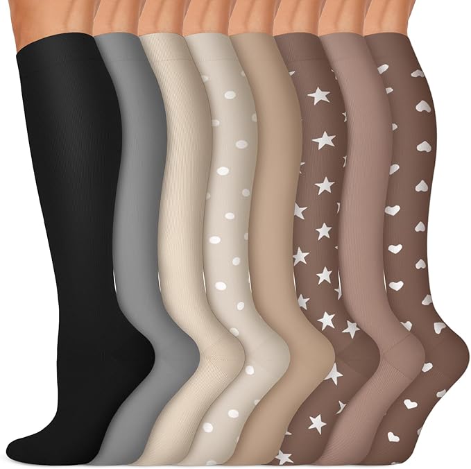 Iseasoo Copper Compression Socks (15-20 mmHg) for Men & Women - Running, Hiking, Cycling, Travel - Improves Circulation