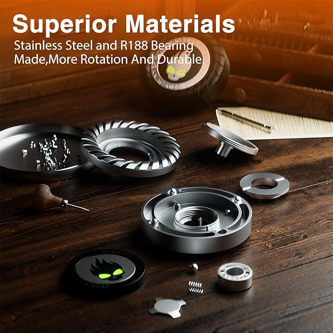 Fidget Spinner for Adults Teens- 3-in-1 Metal Stress Relief Toys with Silent Spinning, Slider & Clicker, EDC Office Desk Toy for Working Studying Waiting Breaks, Gift And Festival Party Favor (Silver)