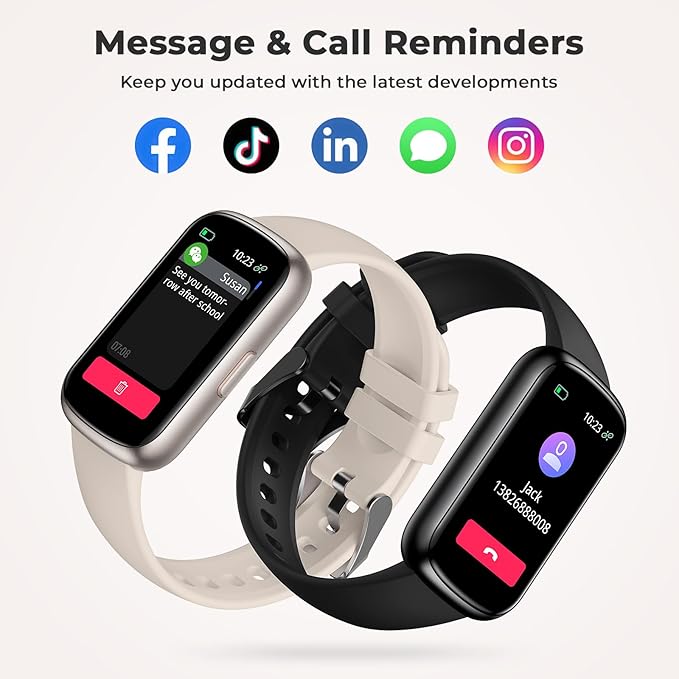 Fitness Tracker with 24/7 Heart Rate, Blood Oxygen, Sleep Monitor, 3ATM Waterproof Fitness Watch/Smart Watch/Activity Tracker, Pedometer/Step Counter, Calorie Tracker for Women Men, Black