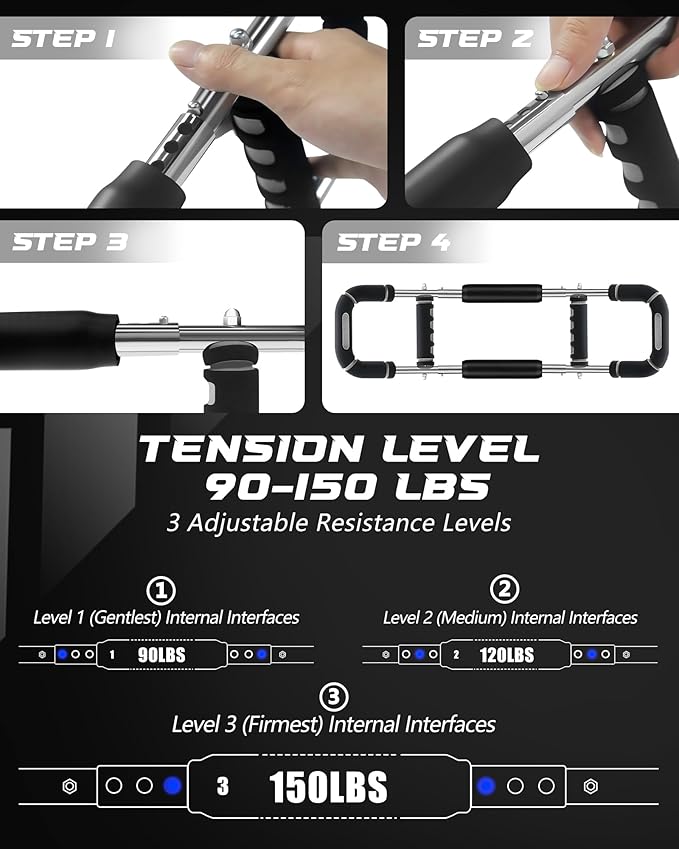 2025 Pro Twister Arm Trainer, Adjustable Power Twister Bar, Chest Shoulder Arm Workout Equipment, Portable Detachable Upper Body Fitness Machine for Home & Gym