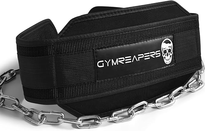 Gymreapers Dip Belt With Chain For Weightlifting, Pull Ups, Dips - Heavy Duty Steel Chain For Added Weight Training