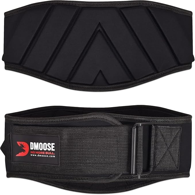 DMoose Fitness Weight Lifting Belt for Squats, Deadlift & Intense Workout - 6" Adjustable Fit Auto Lock Weightlifting Belt for Men & Women - Neoprene Gym Belts for Stability & Lumbar Back Support