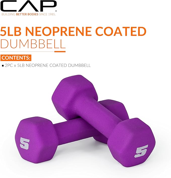 CAP Barbell Neoprene Dumbbell Weights Pairs & Sets | Multiple Colors