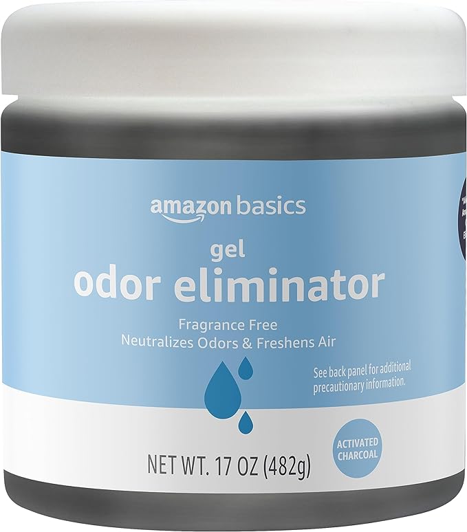 Amazon Basics Gel Odor Eliminator, Activated Charcoal, Fragrance Free, 17 Oz, Pack of 1