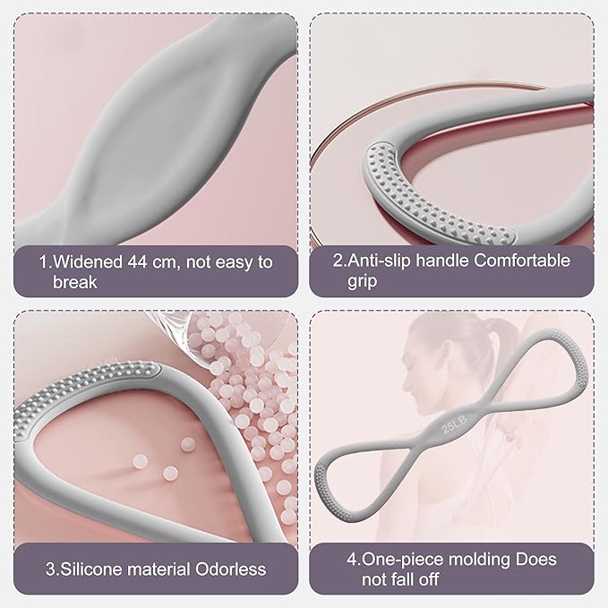 Luminous Resistance Bands, 8 Shaped Exercise Bands, with Handles Band for Arms, Back, Shoulder Stretch, Resistance Bands Women Men, Gift for Yoga Lover/Beginner, Not Break