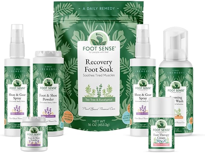 FOOT SENSE All Natural Foot & Shoe Powder, Foot Odor Eliminator for Long-Lasting Odor Control Lasts up to 6 Months, Disinfects & Deodorizes, Safe for Men, Women, Kids, Athletes, 100g