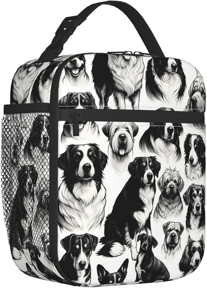 Cute Dog Lunch Box for Kids,Puppy Insulated Bag for Student,Pet Lovers Reusable Thermal Insulation Cooler Tote Bags for School Work Picnic Camping Outdoor Gifts (Dogs)