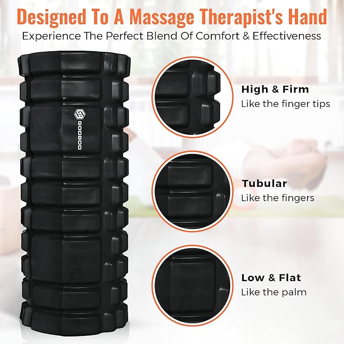 Deep Tissue Foam Roller - High-Density Muscle Massage Roller for Recovery, Pain Relief, Trigger Point, and Myofascial Release - Ideal for Athletes, Gym, and Physical Therapy - 13" x 5"