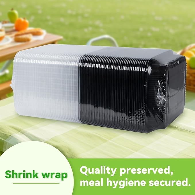FRESHPAK Meal Prep Containers Reusable 40 Pack 47oz - Shrink Wrap Leakproof | BPA Free Freezer & Microwave Safe Meal Prep | Portion Control Leftovers Food Container with Lid | Catering Takeout Boxes