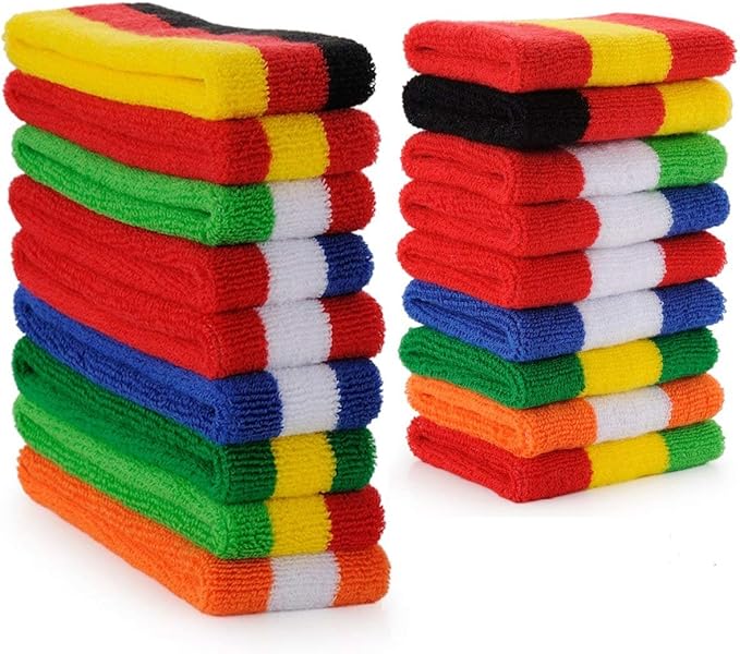 ONUPGO 6 Pieces Sweatbands Set - Sports Headbands Wristbands for Men & Women,Cotton Terry Cloth Sweatband for Tennis,Basketball,Gym,Working Out - Moisture Wicking Elasticity