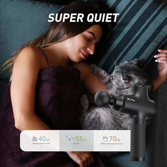 opove M3 Pro 2 Massage Gun Deep Tissue Percussion Muscle Massager for Workout, Handheld Percussive Therapy Fascia Gun for Athletes Fast Recovery 4-8 Hours Long Battery Life, Powerful, Quiet, Black