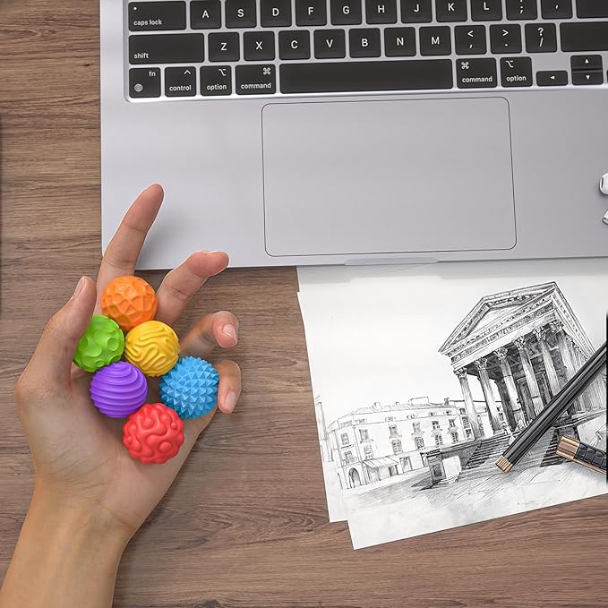 Magnetic Fidget Balls Fidget Toys Adults , 12Pack Large & Small Magnet Balls, Desk Fidgets with Textured, Silicone Stress Relief Sensory Toys for Teens with ADHD, Fun Magnets for Creative Gifts