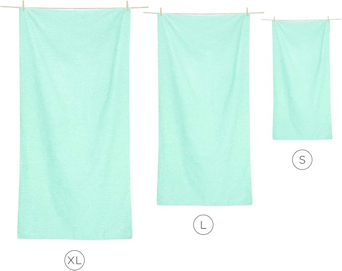 Dock & Bay Beach Towel - Quick Dry, Sand Free - Compact, Lightweight - 100% Recycled - Includes Bag - Essential - Rainforest Green, Large (160x90cm, 63x35)