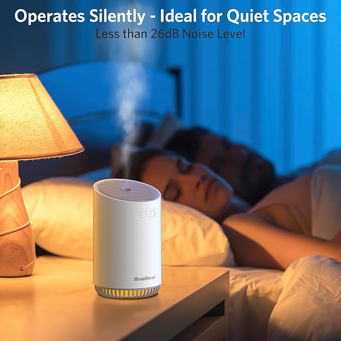 Portable Aromatherapy Diffuser 320ml, Rechargeable Essential Oil Diffuser with LED Light, Cool Mist Humidifier with 2 Mist Modes, Auto Shut-Off, Cordless Use for Home, Office, Bedroom - White