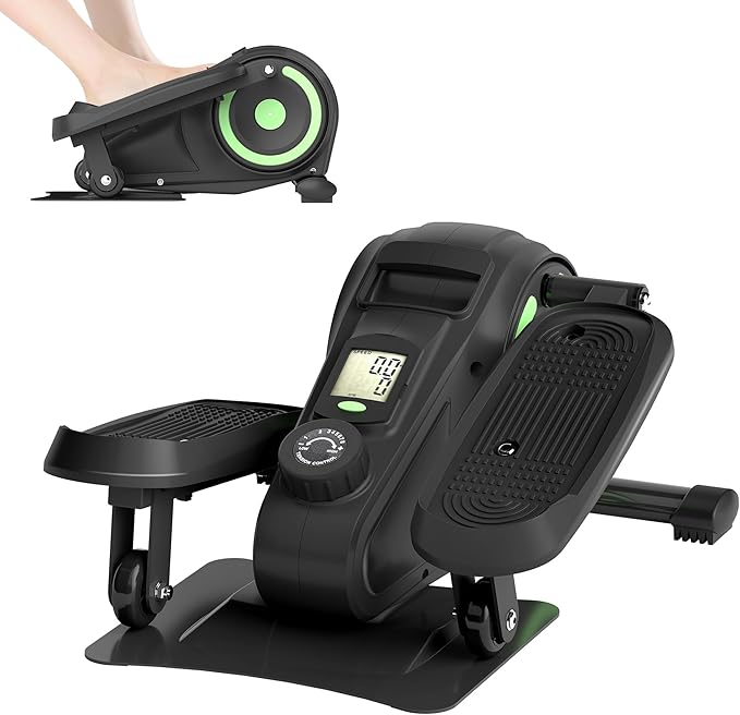 Under Desk Elliptical Machine, Ellipse Leg Exerciser as Seen on TV for Seniors, Pedal Exerciser Fully Assembled with 8 Resistance Levels, Portable Leg Exerciser for Home Office