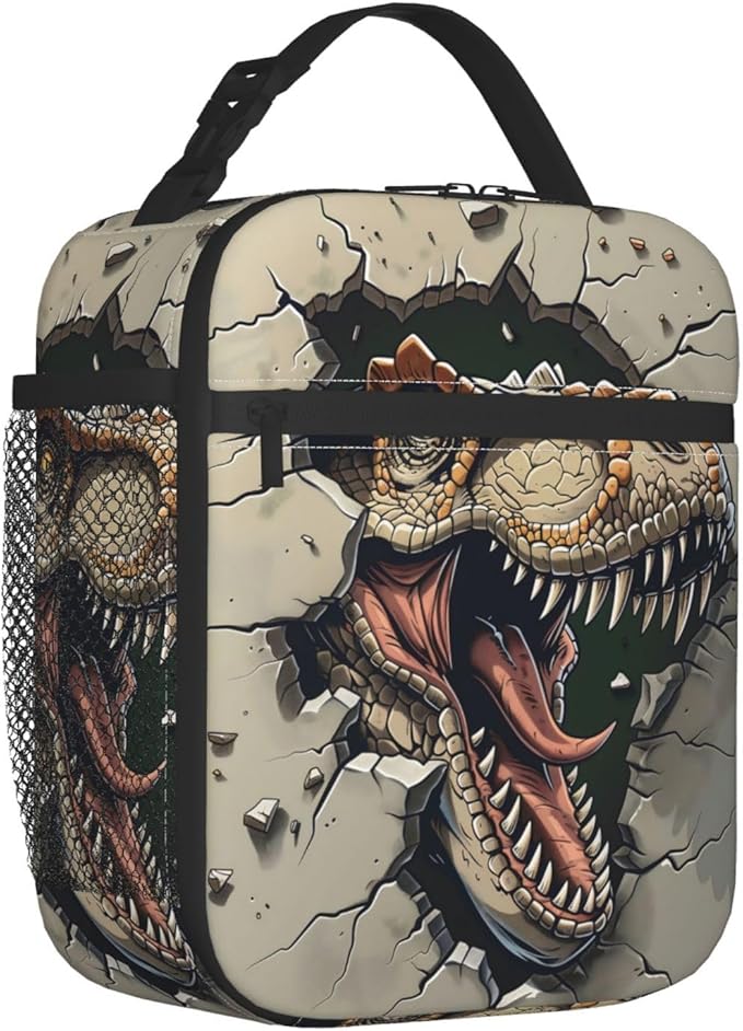 Insulated Lunch Box for Women Men, Dinosaur Theme Lunch Box Reusable Portable Lunch Bag Cooler Tote Waterproof Lunch Container for Office Picnic Work Travel