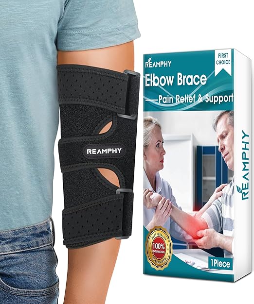 Reamphy Elbow Brace,Comfortable Night Elbow Sleep Support,Elbow Splint, Adjustable Stabilizer Splints, Cubital Tunnel Syndrome,Tendonitis,Ulnar Nerve,Tennis,Fits for Men and Women(Fits Most)