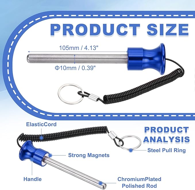 PATIKIL Weight Stack Pin, Magnetic Gym Selector Pin Universal Weight Stack Replacement with Pull Rope for Home