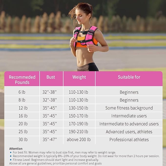 VBSD Weighted Vest Woman 6lb/8lb/12lb/16lb/20lb/25lb/30lb Weight Vest for Women Men Body Weight Vests for Walking Strength Training Running Workout Jogging Fitness
