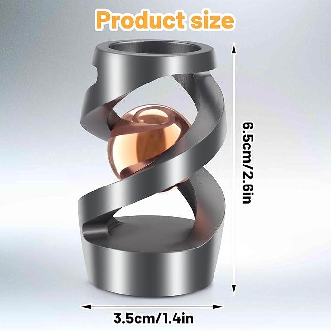 Upgraded Fidget Toys Adult, Kinetic Spinning Desk Toys, Kinetic Optical Illusion Toys, Kinetic Desk Fidget Spinner Toys, Cool Gadget Relieve Stress Anxiety Fidget Toys for Office for Adult(Rose Gold)