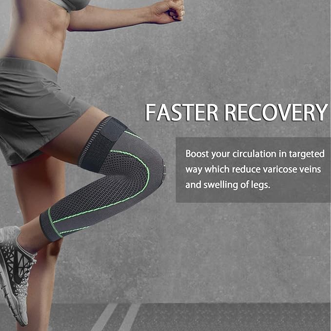 Full Leg Sleeves Long Compression Leg Sleeve Knee Sleeves Protect Leg, for Man Women Basketball, Arthritis Cycling Sport