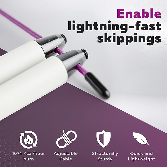 PICSIL - Sphinx Rope | 360° Spin Jump Rope | Dual Bearing System | Fast & Lightweight for Fitness, Cross Training Boxing | Adjustable Cable| Double Rolling |