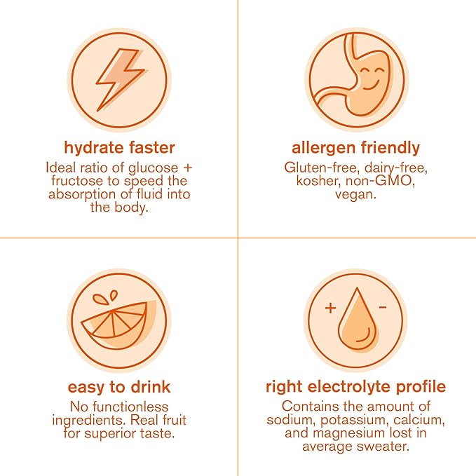 Skratch Labs Hydration Packets - Hydration Drink Mix, Orange (20ct) - Electrolyte Powder Packets Developed for Athletes and Sports Performance - Gluten Free, Vegan, Kosher