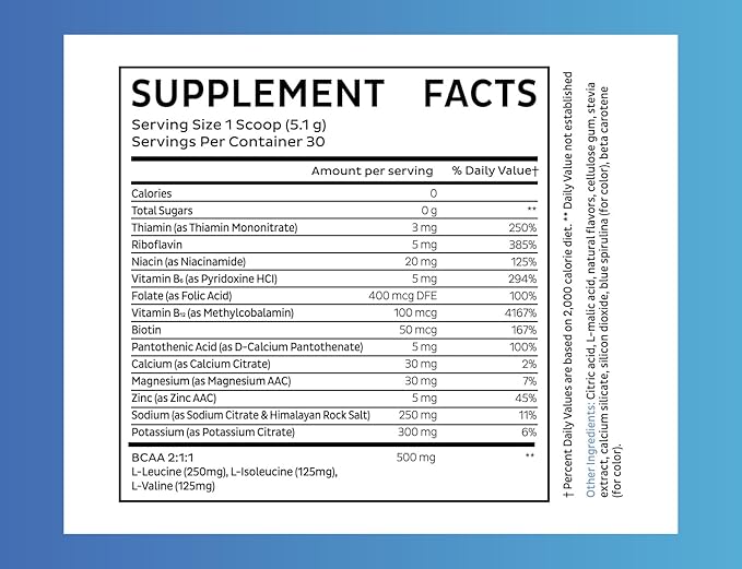 Zeal Electrolyte Powder Recovery Drink (30 Servings | Cucumber Lime) w 0 Sugar +BCAAs +B-Vitamins Electrolyte Supplement w Potassium Zinc & Magnesium for Hydration - Keto Electrolytes