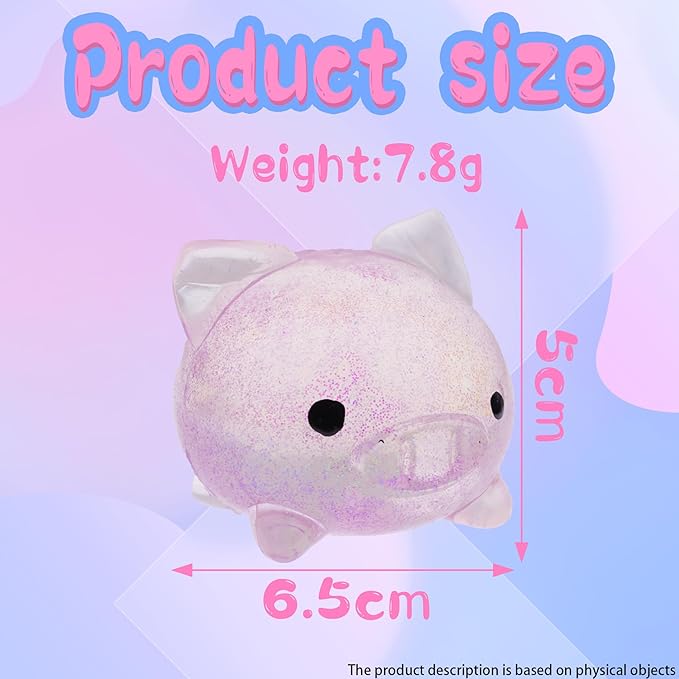 Pig Squisheez Stretch Balls, Squishy Pig 4 Pack, Stress Relief Balls (Set of 4) - Anxiety Relief Squeezing Squishy Balls Funny Fidget Toy