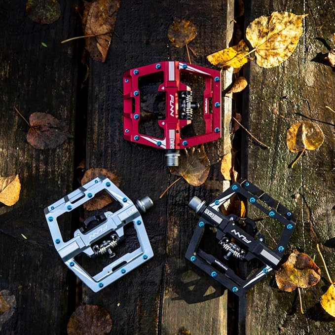 Funn Mamba MTB Clipless Pedals, Single Sided Clip Mountain Bike Pedals, Compatible with SPD Cleats, 9/16-Inch CrMo Axle Bicycle Pedals for MTB/BMX/Gravel Cycling