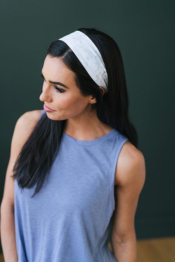 Maven Thread Women's 2" Wide Non Slip Sweat-Wicking Headband for Exercise and Yoga, 2-Pack