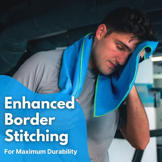 ECCOSOPHY Microfiber Beach Towel – Quick Dry Gym Towel, Highly Absorbent with Ribbed Texture, Lightweight – Ideal for Travel, Pool, Yoga, Fitness & Outdoor Adventures – 60x30 Azure